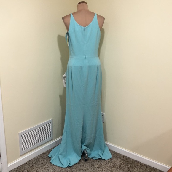 NWT Dress The Population Iris Formal Maxi Dress Size Large Tranquil Blue Aqua - Picture 4 of 9